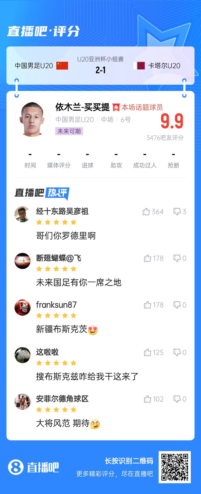  依木蘭+陳澤仕泰山中場連線！19歲依木蘭獲封：新疆布斯克茨！