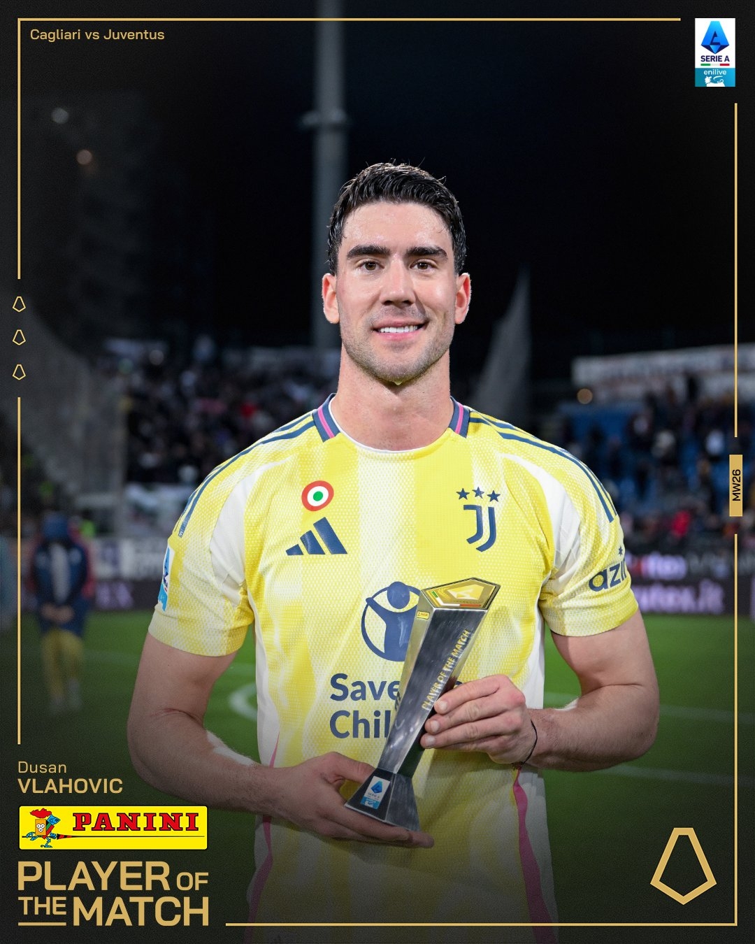  打進(jìn)致勝進(jìn)球！弗拉霍維奇當(dāng)選尤文1-0卡利亞里全場(chǎng)最佳球員