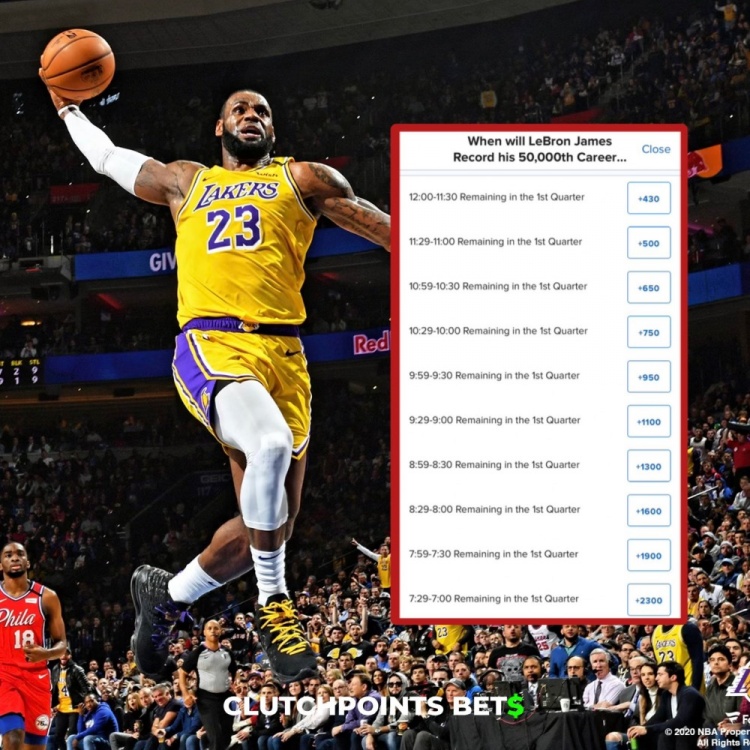  僅差1分！詹姆斯今日何時破五萬分賠率：開場30秒內(nèi)最被看好