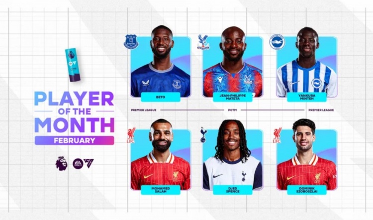  英超2月最佳候選：貝托、馬特塔、明特、薩拉赫、斯賓塞、索博