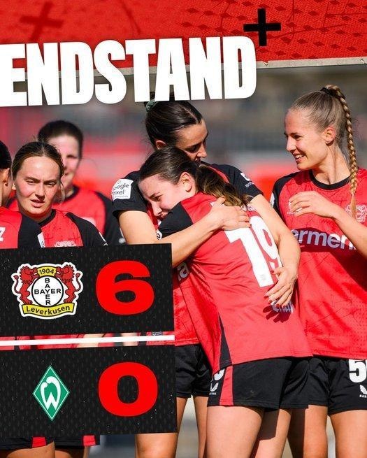  勒沃庫森女足6-0云達(dá)不來梅女足，沈夢(mèng)露首發(fā)出場(chǎng)59分鐘