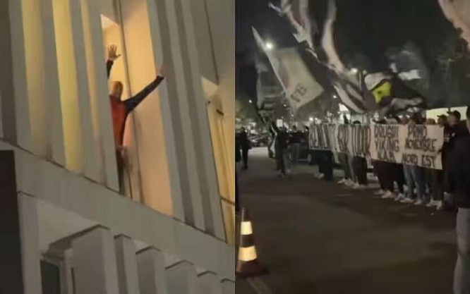  都體：尤文球迷來到酒店外支持新主帥，圖多爾向球迷們揮手致意
