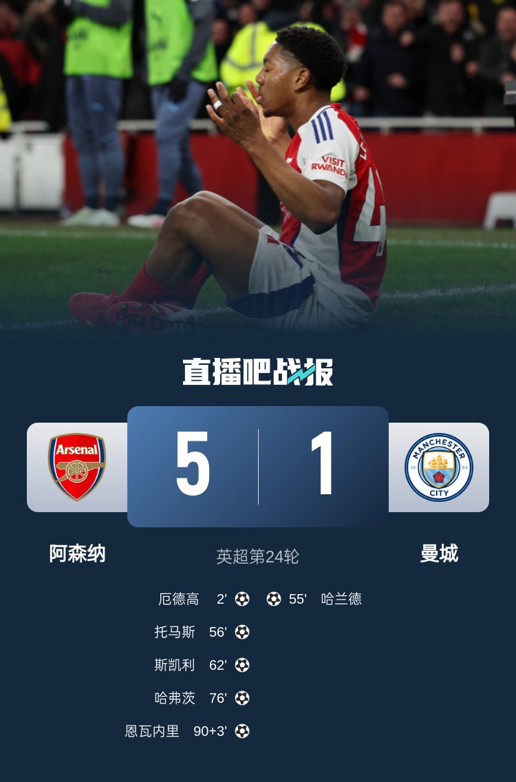  硬氣槍手無(wú)畏強(qiáng)敵！阿森納本賽季5-1碾壓曼城，3-0完勝皇馬