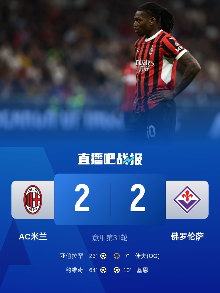  孔塞桑上任后米蘭有13場比賽先丟球落后，最終戰(zhàn)績?yōu)?勝1平6負