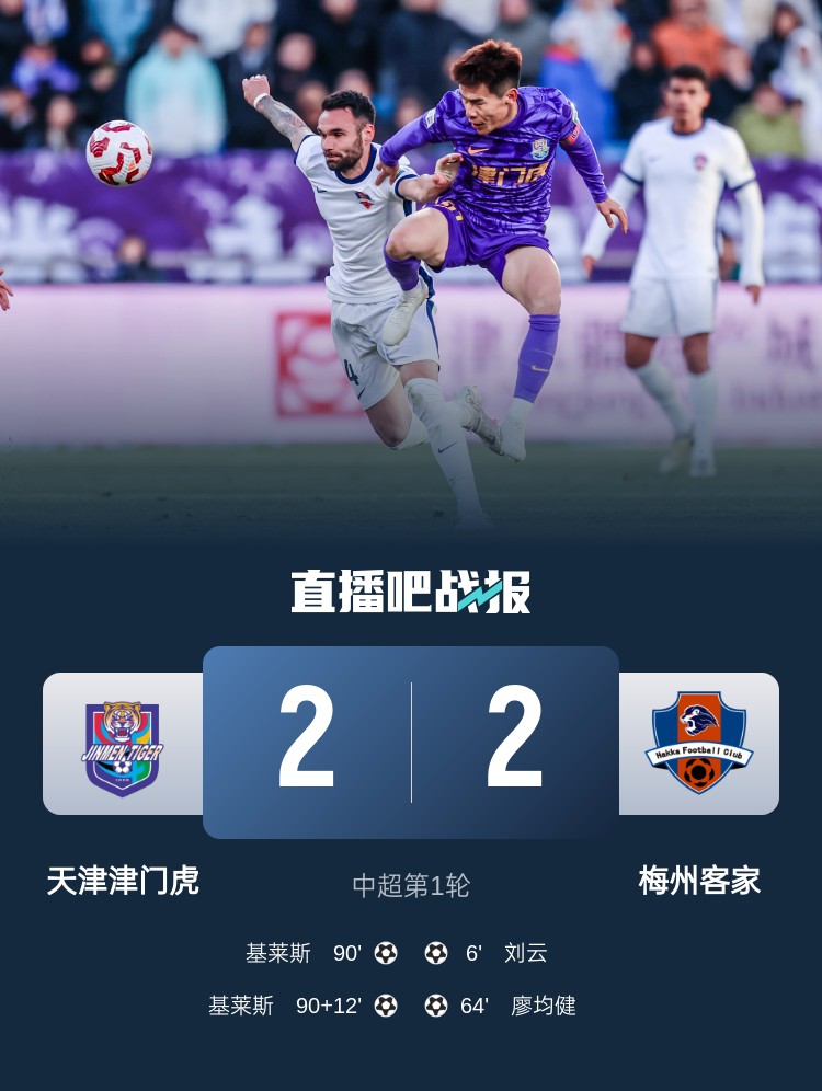  和風(fēng)勁吹！今日下午中超4場比賽全部以平局收場